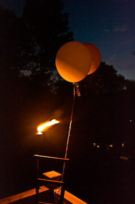 Tiki Lamp and Balloons